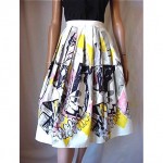 vintage 1950s abstract print skirt