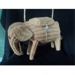 vintage 1950s novelty wicker figural handbag