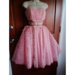 vintage 1950s ruffle tulle party dress