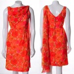 vintage 1950s silk chiffon scarf dress