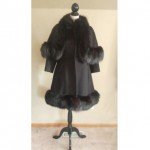 vintage 1960s cashmere coat with fox trim