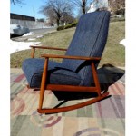 vintage 1960s newly upholstered danish rocker