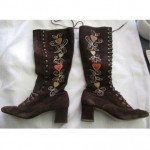 vintage 1970s embroidered suede boots