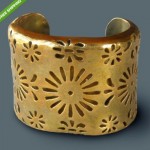 vintage 1980s cahnel laser cut cuff bracelet