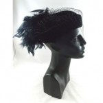 vintage 1980s pill box feather plume hat