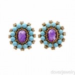 vintage amethyst turquoise sapphire earrings