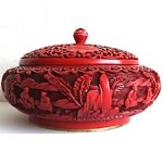 vintage chinese carved resin jar