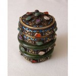 vintage chinese gemstone tea caddy bracelet jar