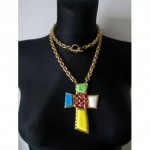 vintage christian lacroix cross necklace