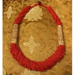 vintage coral and bone necklace