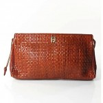 vintage fendi woven leather clutch