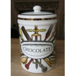 vintage fornasetti ceramic storage jar with lid