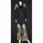 vintage jacques fath embroidered velvet pantsuit