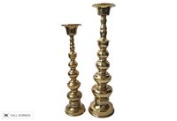 vintage japanese brass temple candleholders