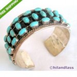 vintage mexican sterling turquoise cuff bracelet