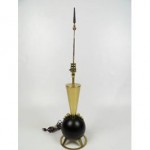 vintage mid-century brass ball ring lamp