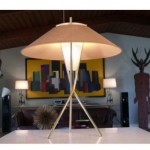 vintage mid-century gerald thurston for lightolier brass tripod lamp