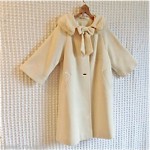 vintage mid-century lilli ann fur trim wool coat
