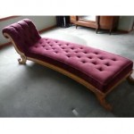 vintage mid-century maple curved chaise lounge