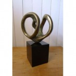 vintage mid-century modern abstract bronze sculpture