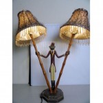 vintage monkey table lamp