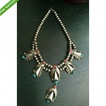 vintage native american silver turquoise necklace