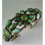 vintage navajo turquoise cluster bracelet