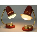 vintage pair 1950s bedside lamps