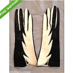 vintage pair art deco leather gloves