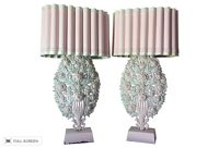 vintage pair metal table lamps