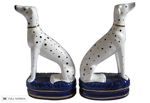 vintage pair of porcelain spotted dogs
