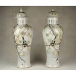 vintage pair tall chinese porcelain vases