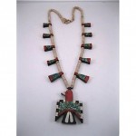 vintage santo domingo battery bird necklace