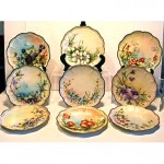vintage set of limoges handpainted porcelain plates