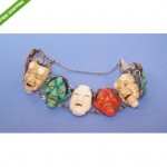 vintage toshikane porcelain mask bracelet