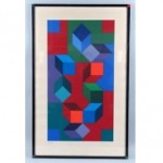 vintage victor vasarely serigraph print