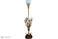 vintage mid-century brass flower lamp