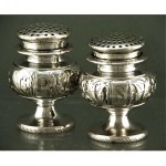 antique 1875 silver salt and pepper casters