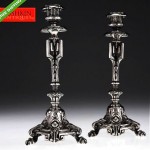 antique 1880s french solid silver candlesticks