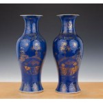 antique 19th century chinese porcelain gilt vases