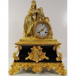 antique 19th century refurbished french gilt bronze and marble clock