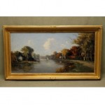 antique american impressionist landscape oil painting