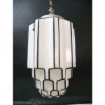 antique art deco skyscraper milk glass chandelier