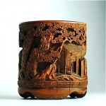 antique chinese carved brush pot