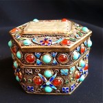 antique chinese jade jewels enamel box
