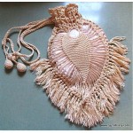 antique edwardian silk crochet reticule purse