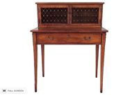 antique english writing desk with bookcase