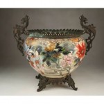 antique japanese mounted jardiniere vase