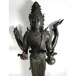 antique large bronze asian hindu deity statue