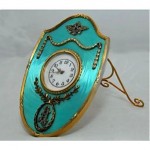 antique russian silver enamel diamond clock